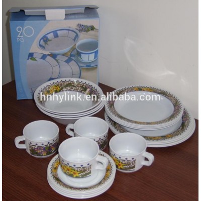 20pcs Plastic melamine Dinnerware set pakistani dinner set western dinnerware sets