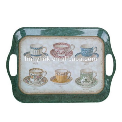 Wholesale melamine tray with handles melamine food trays print melamine trays