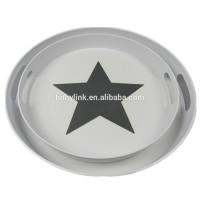 Hylink Plastic melamine round serving tray large round serving tray colored plastic serving trays