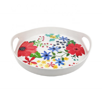 Food Grade Plastic Custom Print Oval Melamine Tray With Handle